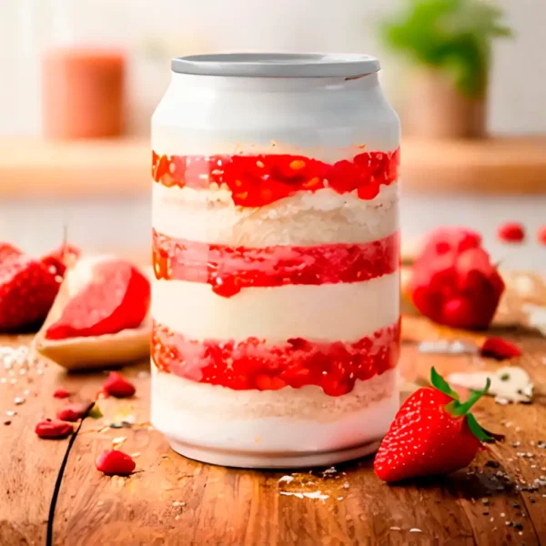 Bolo de Pote Geléia de Morango e Ninho