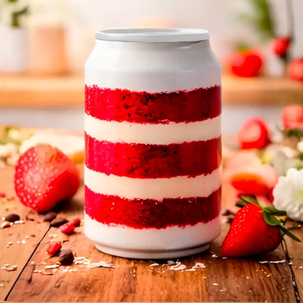 Bolo de Pote Red Velvet com Cream Chease e Chocolate Branco